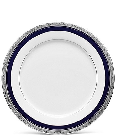 Image of Noritake Crestwood Cobalt Etched Platinum Porcelain Dinner Plate