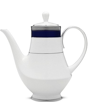 Image of Noritake Crestwood Cobalt Platinum Porcelain Coffeepot