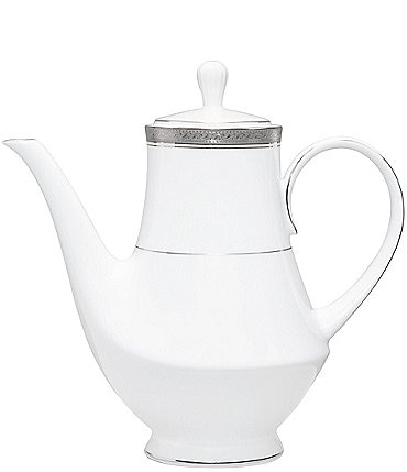 Image of Noritake Crestwood Etched Platinum Porcelain Coffeepot