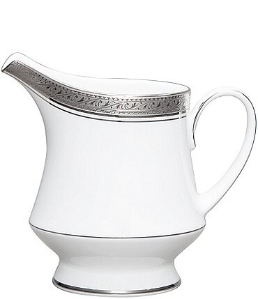 Image of Noritake Crestwood Etched Platinum Porcelain Creamer