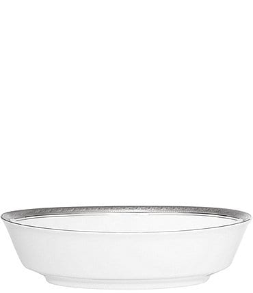 Image of Noritake Crestwood Etched Platinum Porcelain Oval Vegetable Bowl