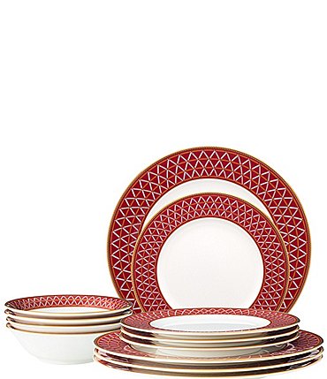 Image of Noritake Crochet Collection 12-Piece Dinnerware Set
