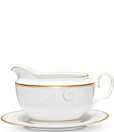 Image of Noritake Golden Wave Collection Gravy Boat with Tray
