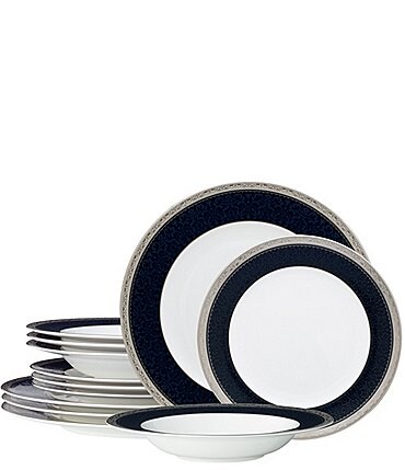 Image of Noritake Odessa Cobalt Collection 12-Piece Set, Service For 4