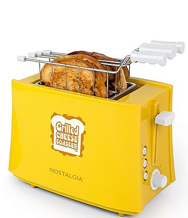 Image of Nostalgia Electrics Grilled Cheese Toaster with Easy-Clean Toaster Baskets and Adjustable Toasting Dial with Wide Slots