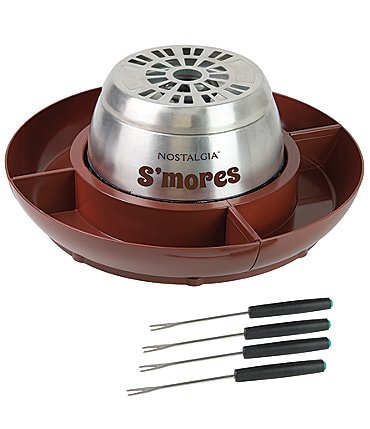 Image of Nostalgia Electrics Indoor Electric Stainless Steel S'mores Maker With 4 Compartment Tray
