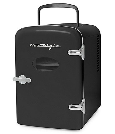 Image of Nostalgia Electrics Retro 6-Can Personal Cooling and Heating Refrigerator with Dry Erase Door