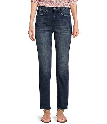 Image of NYDJ Sheri 5-Pocket Slim Straight Leg Ankle Stretch Denim Jeans
