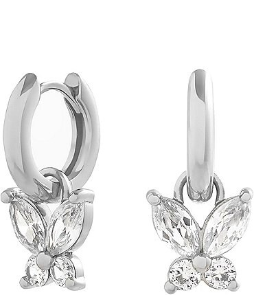Image of Olivia Burton Sparkle Butterfly Marquise Huggie Hoop Earrings