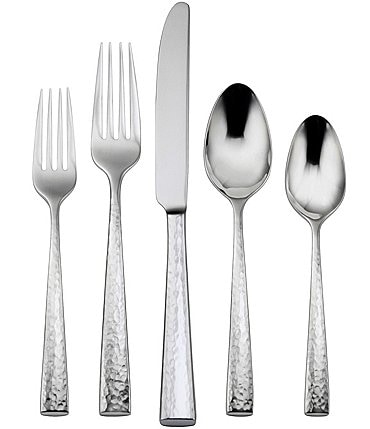 Image of Oneida Cabria Hammered 20-Piece Stainless Steel Flatware Set