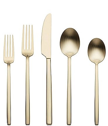 Image of Oneida Dean Satin Champagne 20 Piece Flatware Set