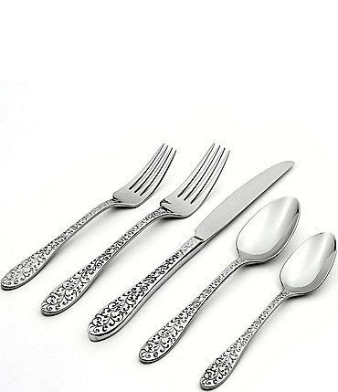 Image of Oneida Ivy Flourish 20-Piece Stainless Steel Flatware Set