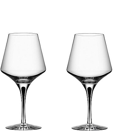 Image of Orrefors Metropol Black Crystal Red Wine Glass, Pair