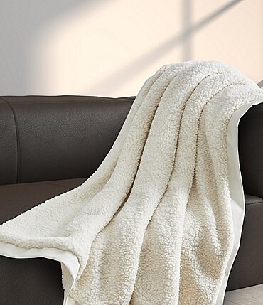 Image of Oscar/Oliver Varick Boucle Plush Throw Blanket