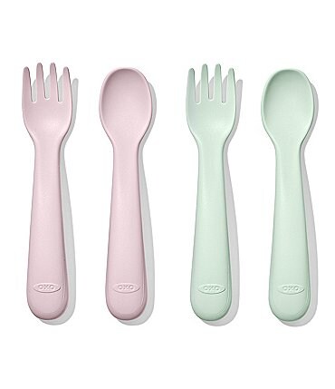 Image of OXO Tot Plastic Fork & Spoon 4-Pack