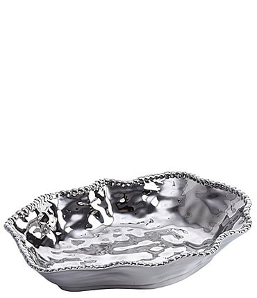 Image of Pampa Bay Verona Silver Porcelain Large Shallow Serving Bowl