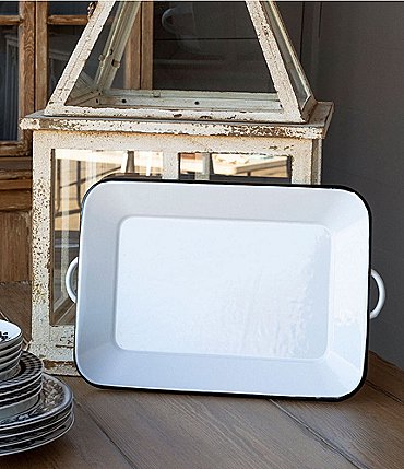 Image of Park Hill Farmhouse Enamelware Rectangle Tray