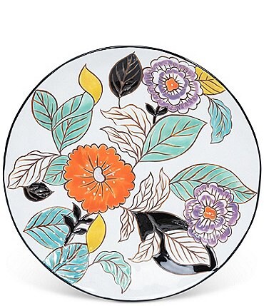 Image of Park Hill Poppy Garden Stoneware Dinner Plate