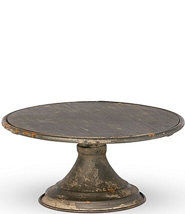 Image of Park Hill Aged-Finish Wooden Round Display Pedestal