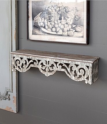 Image of Park Hill Vintage Farmhouse Collection Filigree Wall Shelf