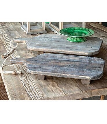 Image of Park Hill Vintage Farmhouse Collection Wooden Footed Cutting Board Risers, Set of 2