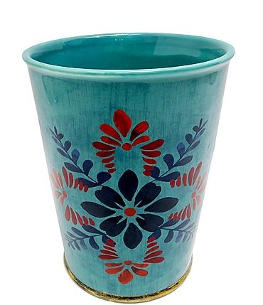 Image of Paseo Road by HiEnd Accents Bonita Floral  Wastebasket