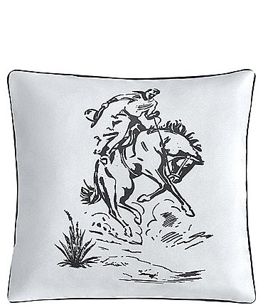 Image of Paseo Road by HiEnd Accents Ranch Life Western Bronc Rider Indoor/Outdoor Reversible Square Pillow
