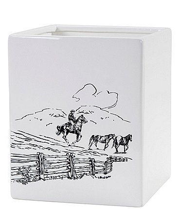 Image of Paseo Road by HiEnd Accents Ranch Life Western Ceramic  Wastebasket