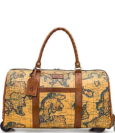 Image of Patricia Nash  European Map Soft Side Collection Avola Trolley Wheeled Duffle Bag