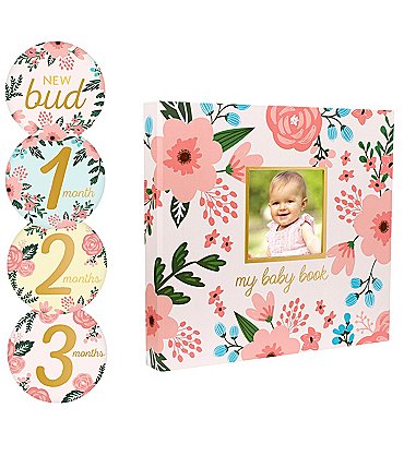 Image of Pearhead Floral Baby's Memory Book & Sticker Set