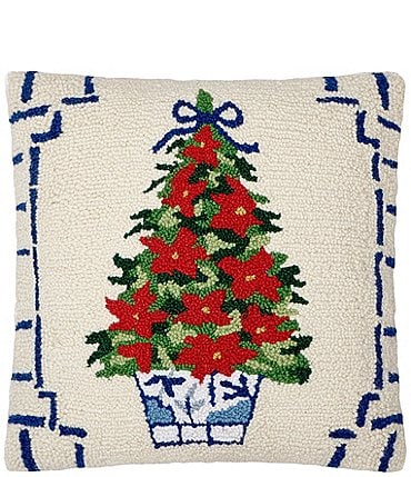 Image of Peking Handicraft Chinoiserie Tree Wool Hook Pillow