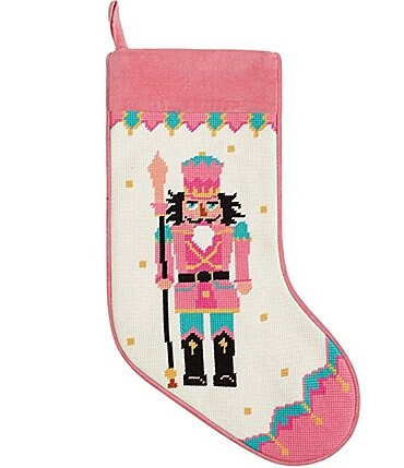 Image of Peking Handicraft Nutcrackers Embroidered Needlepoint Holiday Stocking