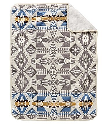 Image of Pendleton Sherpa Southwestern Geometric Print Stroller Blanket