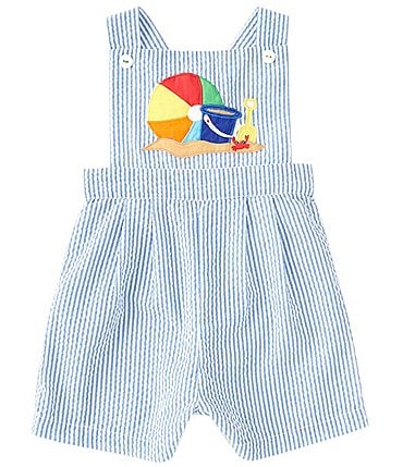 Image of Petit Ami Baby Boys 12-24 Months Sleeveless Beach Ball Shortalls