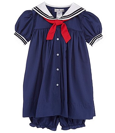 Image of Petit Ami Baby Girls 3-24 Months Nautical Sailor Dress