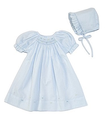 Image of Petit Ami Baby Girls Preemie-Newborn Smocked Dress