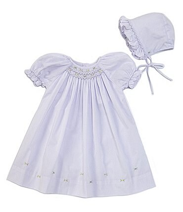 Image of Petit Ami Baby Girls Preemie-Newborn Smocked Dress
