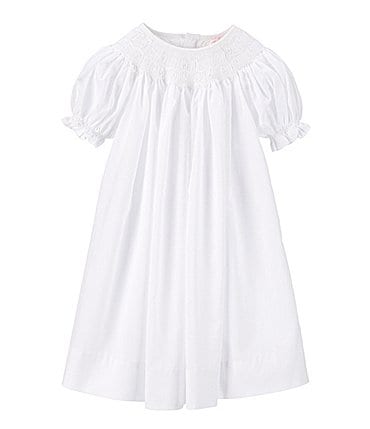 Image of Petit Ami Baby Girls Newborn-9 Months Smocked Christening Gown