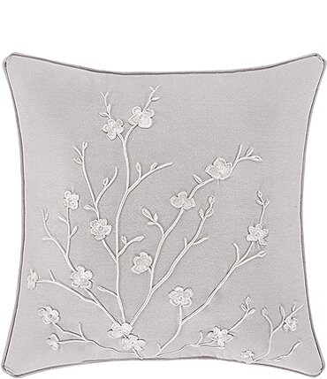 Image of Piper & Wright Embroidered Cherry Blossom 20" Square Decorative  Pillow