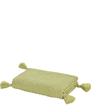 Image of Piper & Wright Millie Basket Weave Knit Tassel Throw