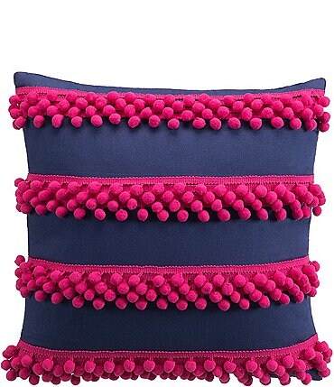 Image of Poetic Wanderlust Tracy Porter Josie Pink Pompom Applique Decorative Pillow