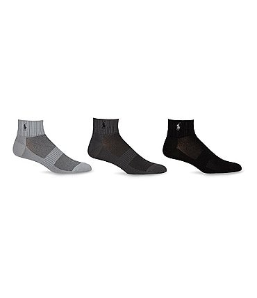 Image of Polo Ralph Lauren Quarter Length Athletic Socks 3-Pack
