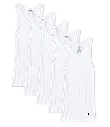 Image of Polo Ralph Lauren Classic Cotton Solid Undershirt 5-Pack