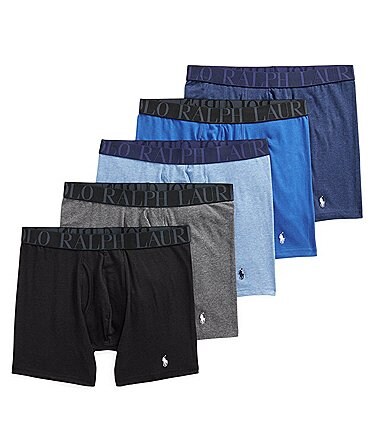 Image of Polo Ralph Lauren Men's Stretch Classic-Fit Boxer Briefs 5-Pack