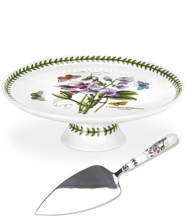 Image of Portmeirion Botanic Garden Sweet Pea Footed Cake Plate with Server