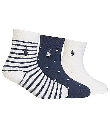Image of Polo Ralph Lauren Baby Boys 6-24 Months 3-Pack Classic Crew Socks