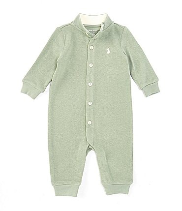 Image of Ralph Lauren Baby Boys 3-12 Months Long Sleeve French Rib Cotton Coveralls