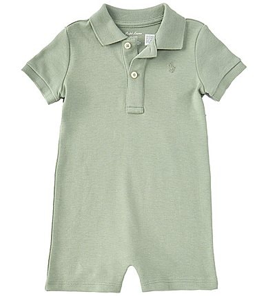 Image of Ralph Lauren Baby Boys 3-12 Months Short Sleeve Soft Polo Shortalls