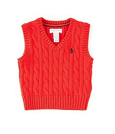 Image of Ralph Lauren Baby Boys 3-24 Months Cable-Knit Cotton Sweater Vest
