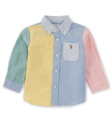 Image of Ralph Lauren Baby Boys 3-24 Months Long Sleeve Oxford Fun Shirt
